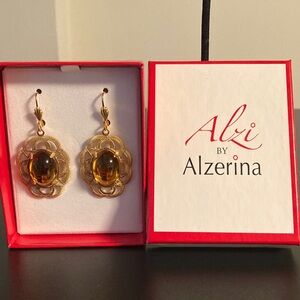 Gold and Amber Earrings